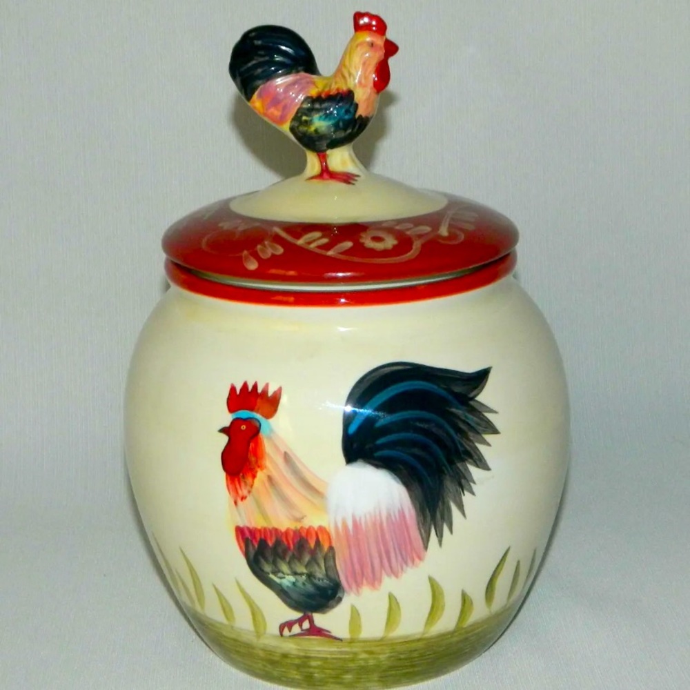 COPY - The Rooster Exclusively by Home Interiors Cookie Jar with Lid 9 1/4" Tall